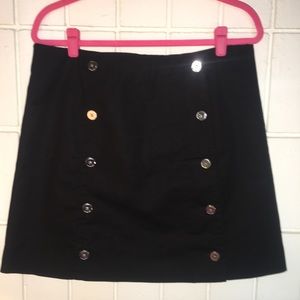 Michael Kors Silver Button Front Mini Skirt